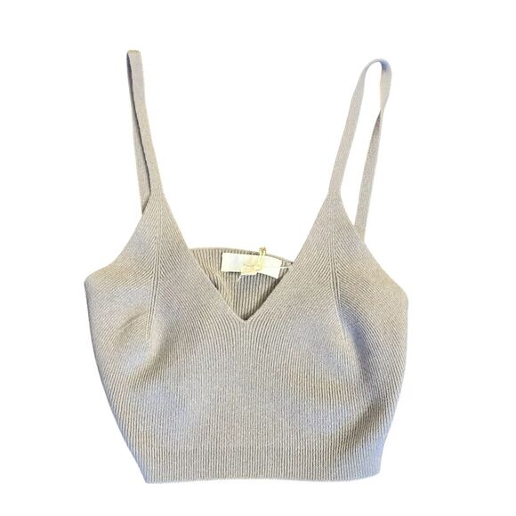 Lisa Todd 100% Cashmere PILLOW TALK CROP in Dove NWT Size Small - Picture 1 of 6